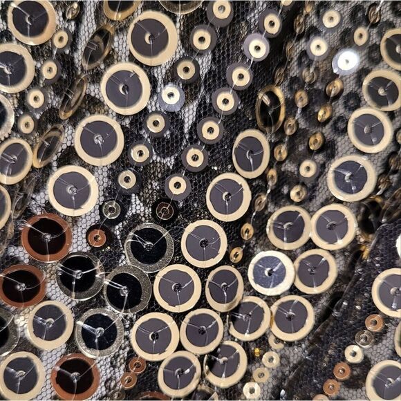 Carmen Marc Valvo top with sequin sleeves Size M - Picture 10 of 16